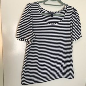 American Living Black and White Striped Shirt
